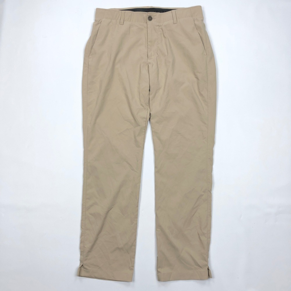 Under Armour Showdown Golf Pants Mens 34x32 Khaki Tan Tapered Performance